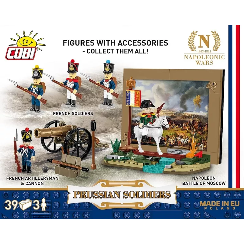 Cobi Prūsijos karių rinkinys — 39 detalės, kolekcionuojamos minifigūrėlės