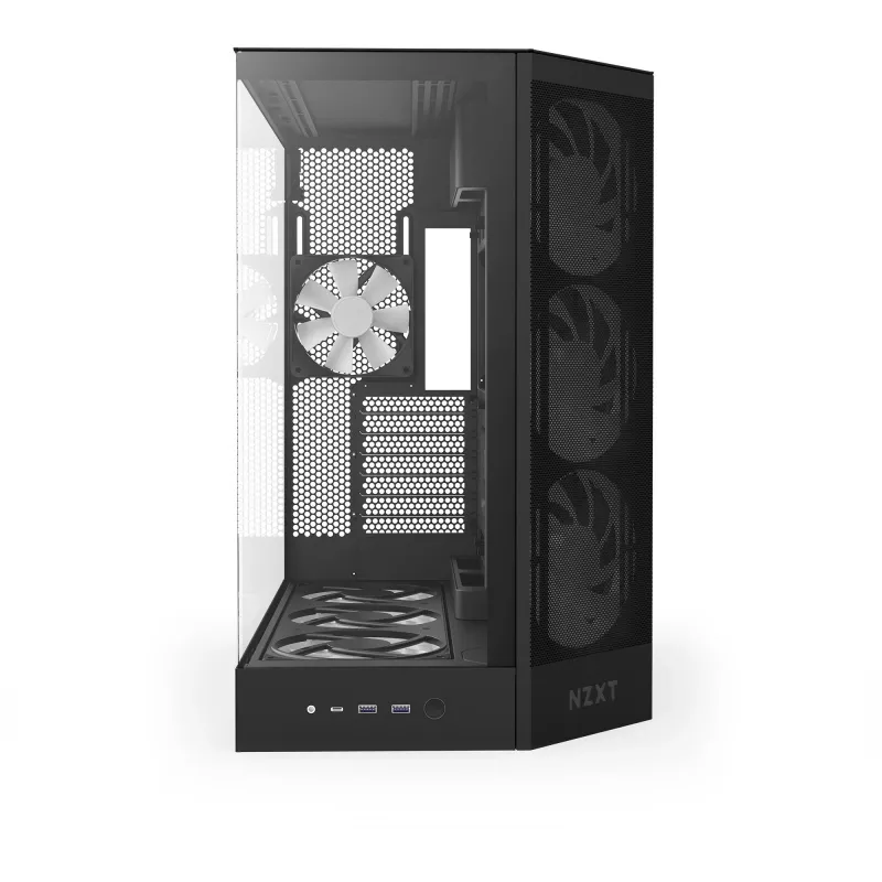 NZXT kompiuterio korpusas H9 Flow RGB+ Midi tower juodas