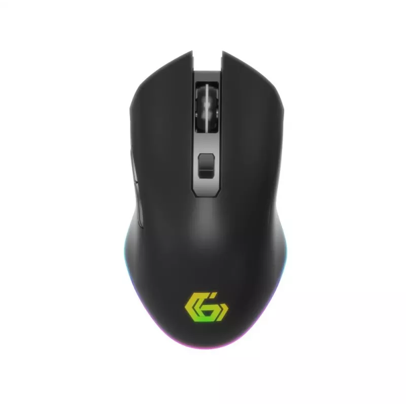 Belaidė RF optinė pelė Gembird MUSGW-6BL-02 — dešiniarankiams, 3200 DPI, 6 mygtukai, juoda, RGB