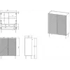 Lentynų sistema cama meble ONDA 2D2SZ knygų spinta 98×45×127 cm juoda