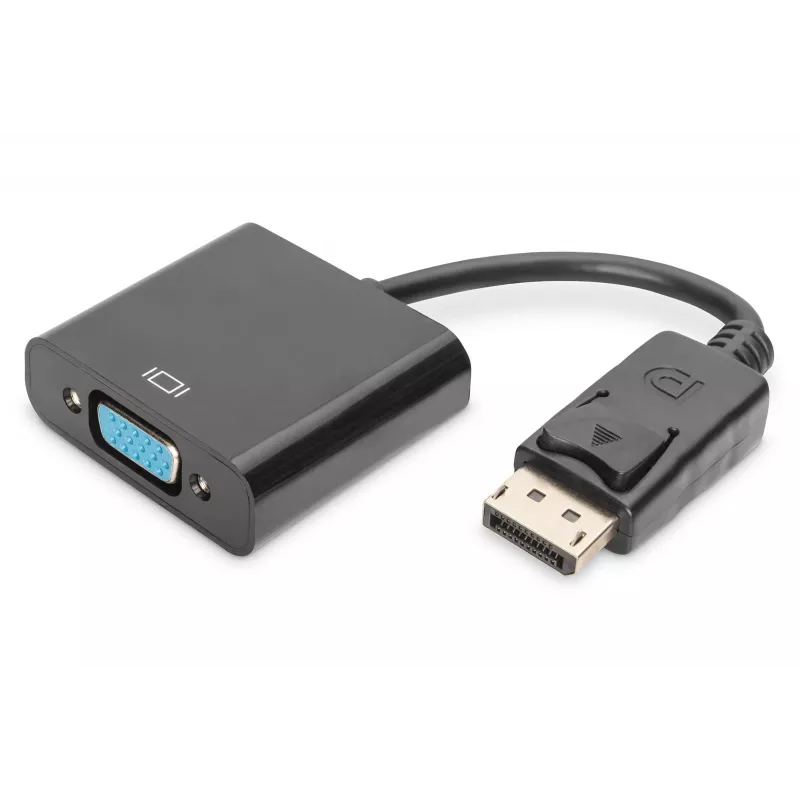 Assmann DisplayPort adapterio kabelis. DP - HD15 M/F. 0,15 m. su užraktu. DP 1.1 suderinamas. UL. juodas. be ekranavimo. 32AWG (AK-340410-001-S)