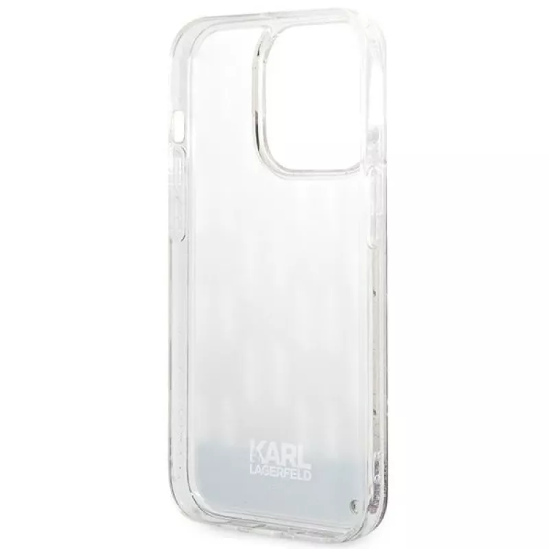 Karl Lagerfeld KLHCP14XLMNMS iPhone 14 Pro Max 6.7 kietas dėklas sidabrinis / sidabrinis Liquid Glitter Monogram