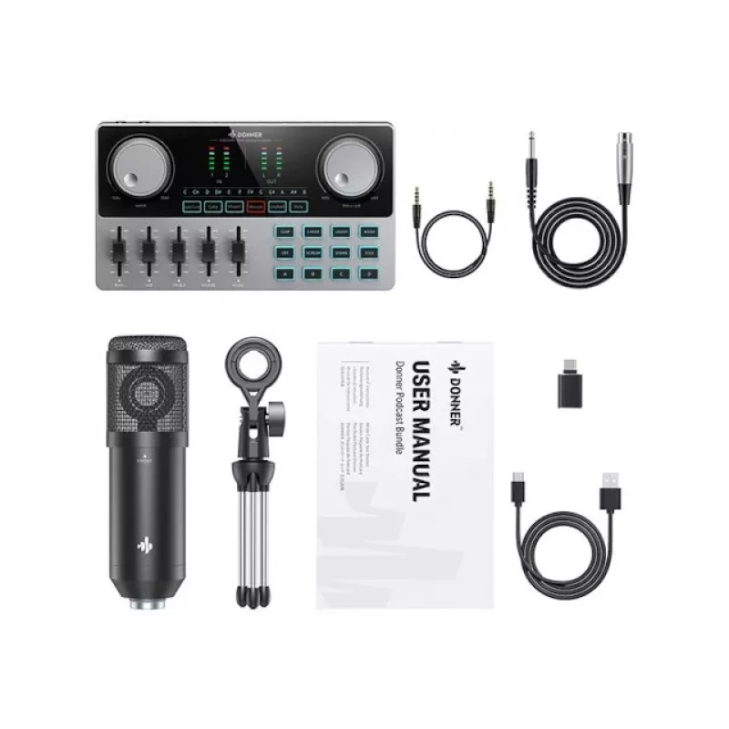 Donner Podcast Starter Kit - podcast įrašymo rinkinys