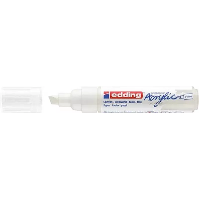 Akrilinis žymeklis Edding 5000 Broad White Chisel Tip 1 vnt.