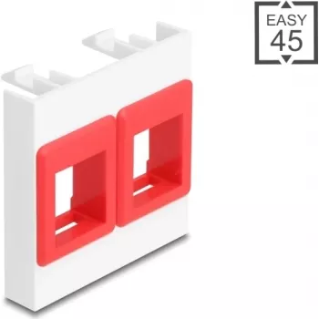 DELOCK Easy 45 modulis 2x Keystone laikikliai 45x45 mm balta/raudona