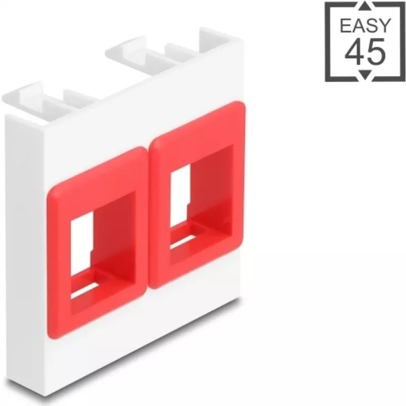 DELOCK Easy 45 modulis 2x Keystone laikikliai 45x45 mm balta/raudona