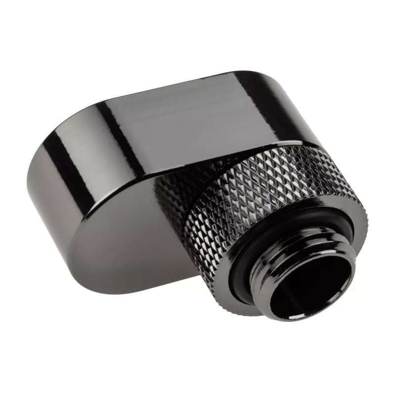 XSPC Rotary 14mm Offset G1/4 Fitting, Chrome Juoda - kampinė sukamoji jungtis vandens aušinimui