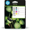 HP 924 CMYK originalių rašalo kasečių 4 pakuotė, juoda, žydra, purpurinė, geltona, 4 vnt., 500 puslapių, 400 puslapių