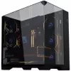 Lian Li O11 Vision Compact PC korpuso komplektas + 3x UNI FAN SL-INF 120 Reverse Blade ventiliatorius – juodas