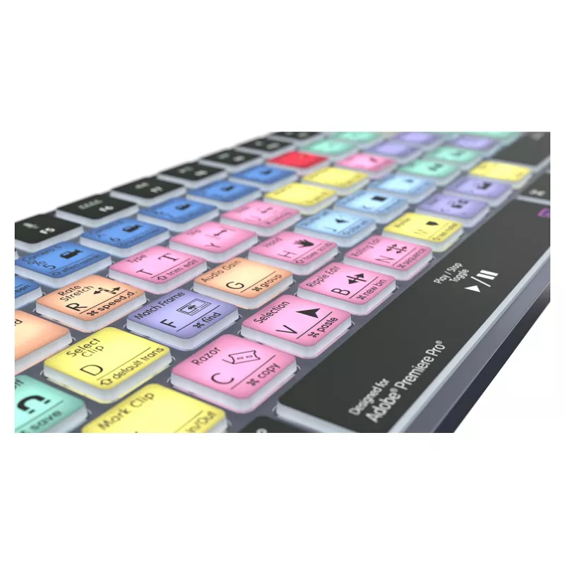 LogicKeyboard Titan DE Mac klaviatūra, skirta Adobe Premiere Pro CC — vokiškas išdėstymas