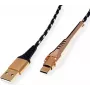 ROLINE 11.02.8920 USB kabelis 1 m USB 2.0 USB A USB C juoda - auksinė (11.02.8920)