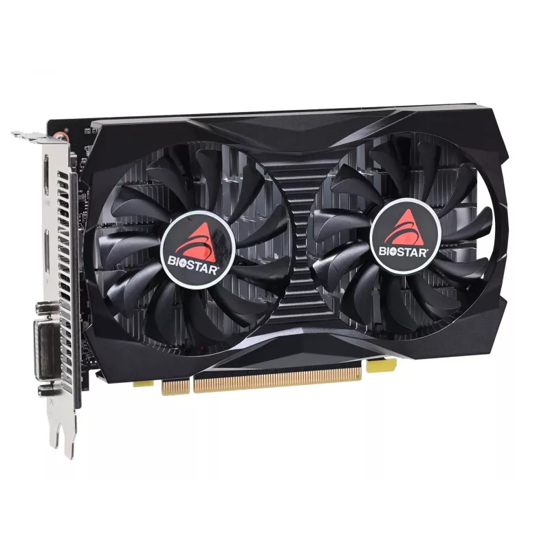 Diskreti vaizdo plokštė BIOSTAR GeForce GTX 1050 4 GB GDDR5, 1455 MHz pagreitis, 128 bitų, PCIe 3.0, 2 ventiliatoriai