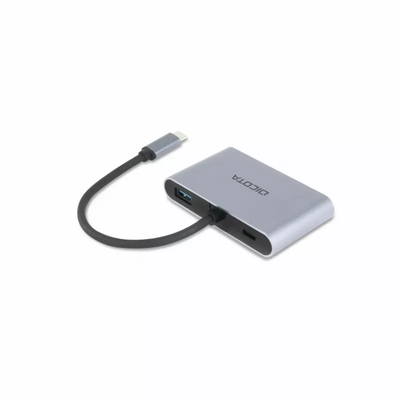 DICOTA D32064 mobilių įrenginių dokų stotelė Planšetė/Telefonas/Nešiojamas kompiuteris Sidabrinė