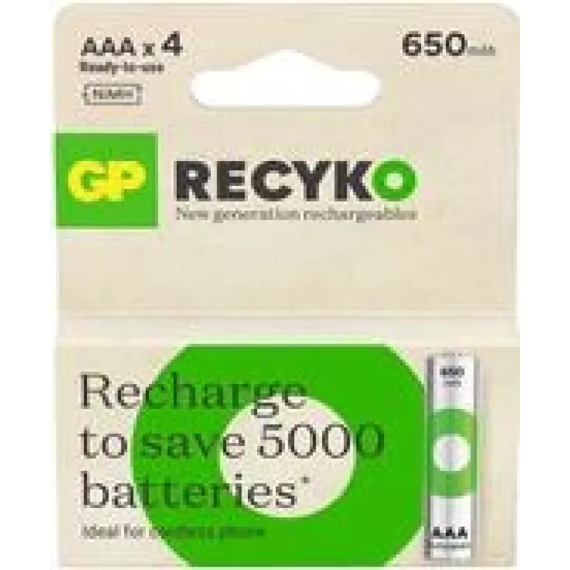 Rechargeable baterija GP ReCyko Micro AAA 650 mAh 1.2 V
