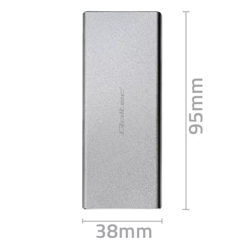Aliuminio korpusas QOLTEC 51833, skirtas M.2 SSD, SATA į USB 3.0, palaiko iki 2TB