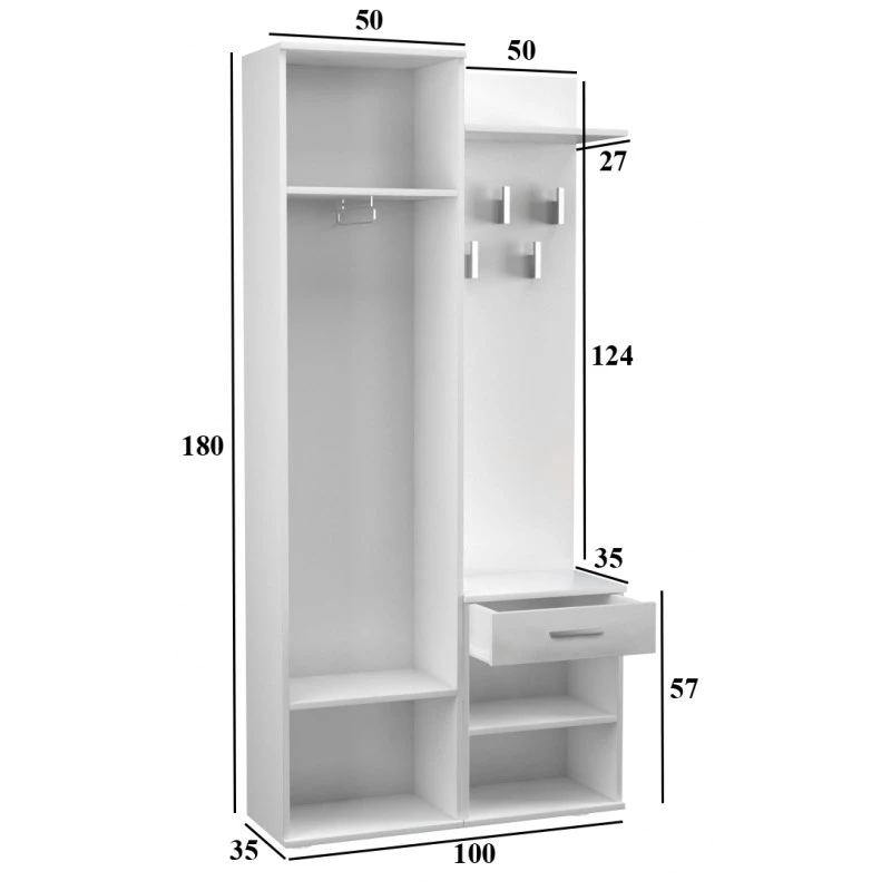 Topeshop GAR DUO BIEL entryway Spintelė