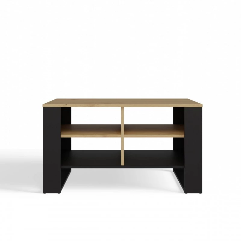 Kavos staliukas top e shop Topeshop STOLIK KAWOWY ŁAWA MODERN 4P Dąb Artisan Czerń