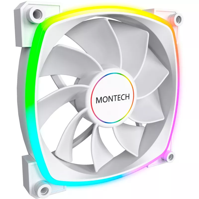 Montech RX140 PWM 140 mm ARGB korpuso ventiliatorius – baltas