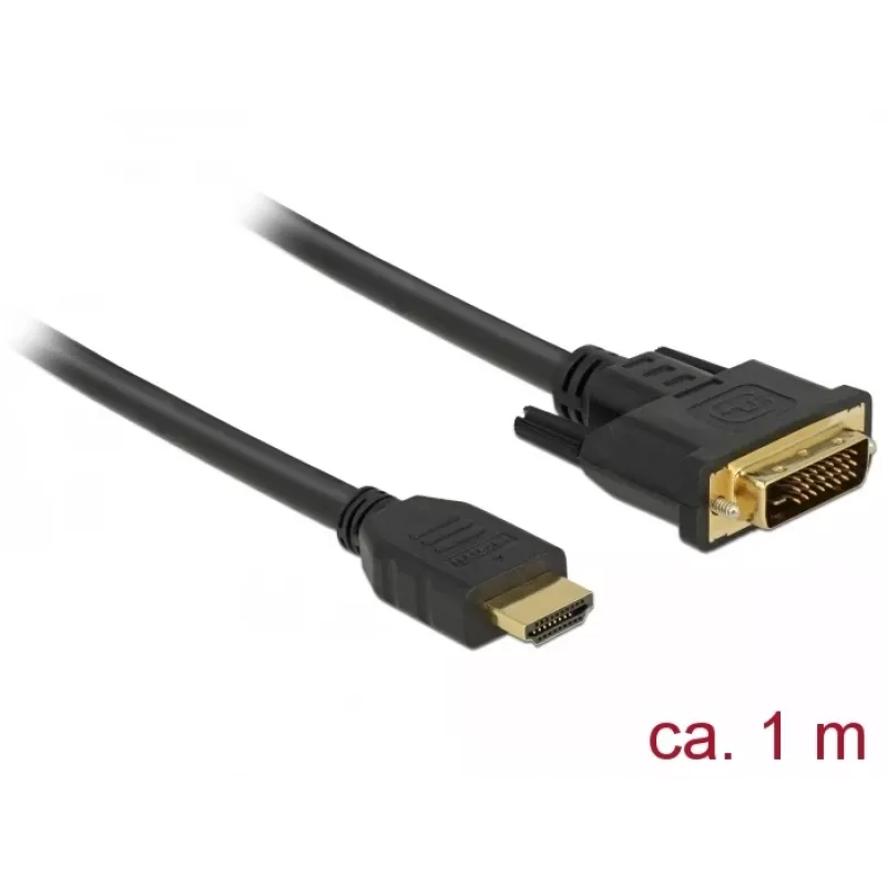 DeLOCK 85652 vaizdo kabelio adapteris 1 m HDMI A tipo (standartinis) DVI juodas (85652)