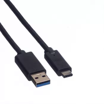 ROLINE - USB laidas - USB Type C (V) - 9 kontaktų USB Type A (V) - 50 cm (USB 3.1) - Liejinys - Juoda (11.02.9010)