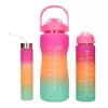 Extralink Motyvacinis vandens butelis 3W1 rinkinys rožinė-oranžinė 2000ML+900ML+300ML