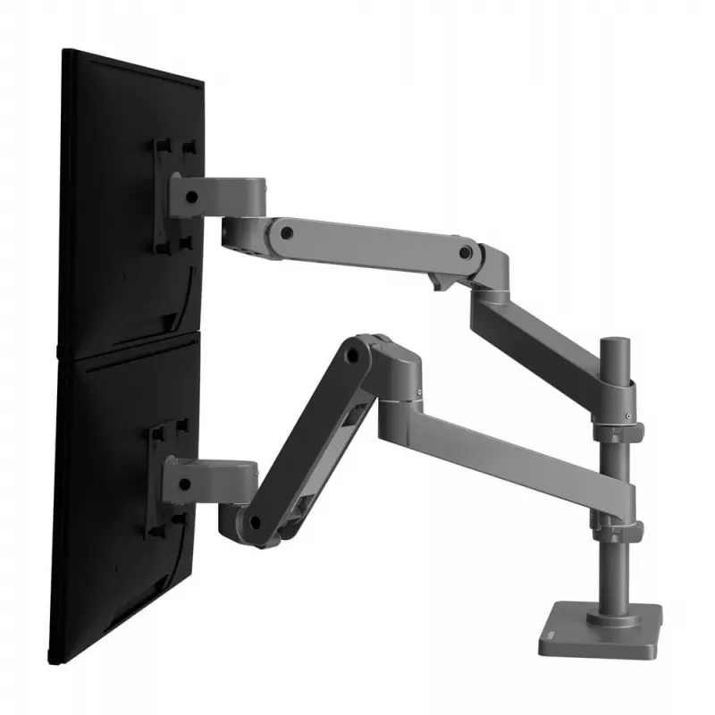 Ergotron LX Pro - Tvirtinimo rinkinys (dviguba ranka) - 2 LCD ekranams - tvirtinimas prie perforuotos plokštės - Aliuminis - Tamsiai pilka - Ekrano dydis: iki 61 cm (iki 24 colių)