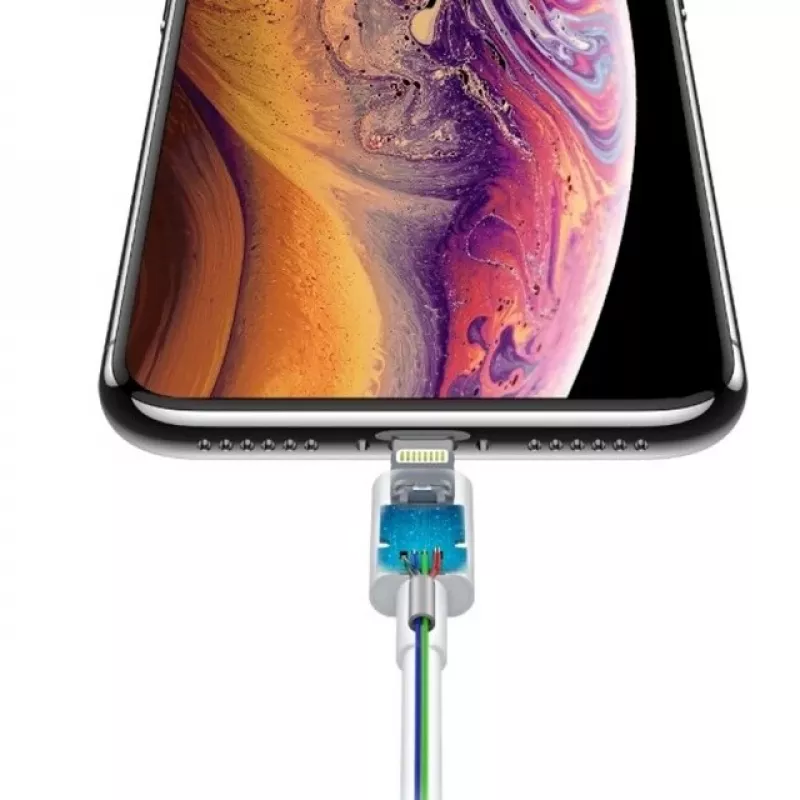 USB-C į Lightning kabelis Devia Smart Series PD 18W — baltas, MFi sertifikuotas