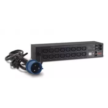 Maitinimo skirstytuvas APC AP7922B — 16 C13 lizdų, matuojamas ir perjungiamas PDU, 2U, 200–230 V, 32 A, 3,05 m kabelis, juodos spalvos