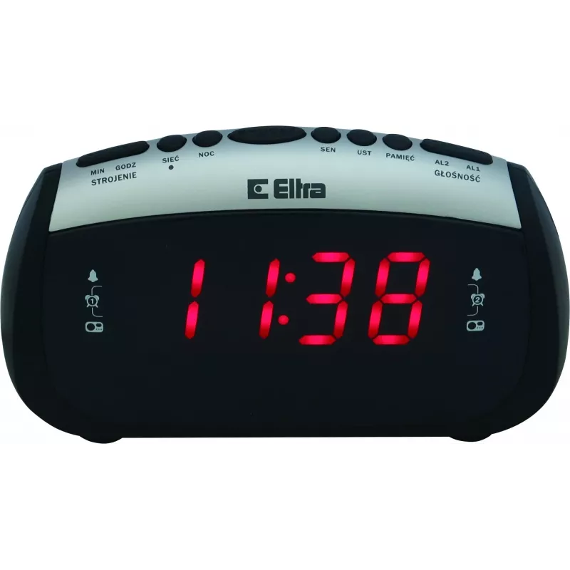 LED žadintuvo radijas Eltra ZOSIA 312PLL — juodas, PLL imtuvas, skaitmeninis ekranas