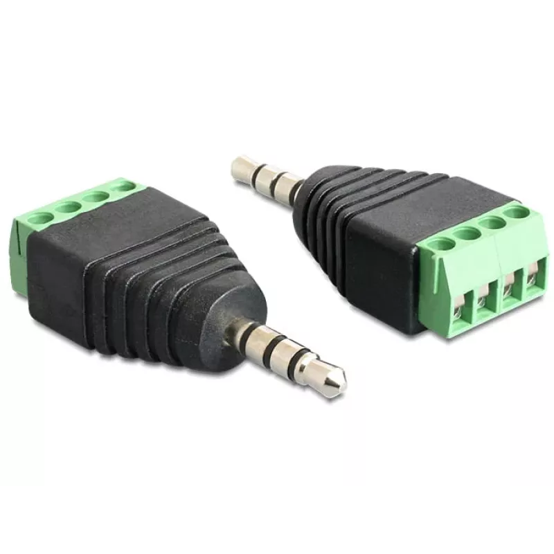 Kabelio lyčių adapteris DeLOCK 65453 3,5 mm 4 kontaktų, juoda/žalia