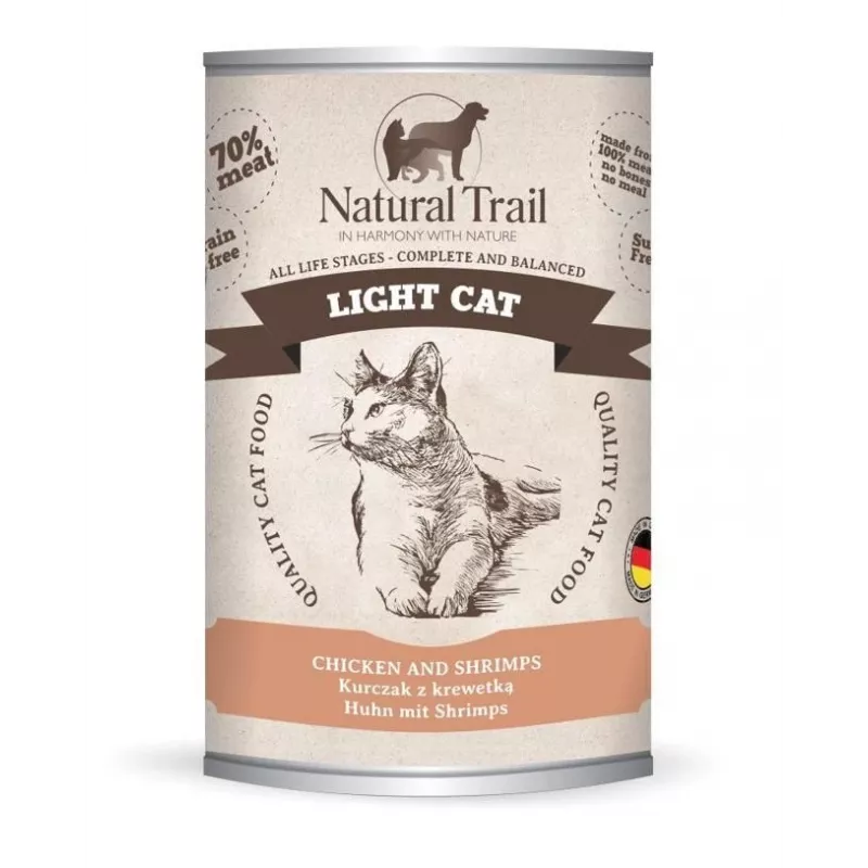 NATURAL TRAIL Light Cat vištiena su krevetėmis - šlapias kačių maistas - 400g