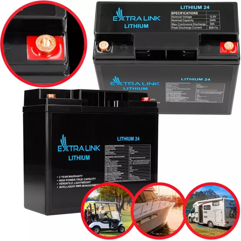 Extralink įkraunama baterija LiFePO4 24000 mAh 12,8 V
