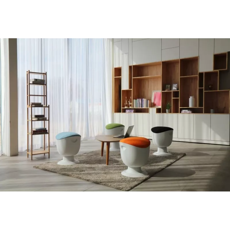 Up Up Seul ergonominis balansinis taburetė juoda, D47 mėlynas audinys