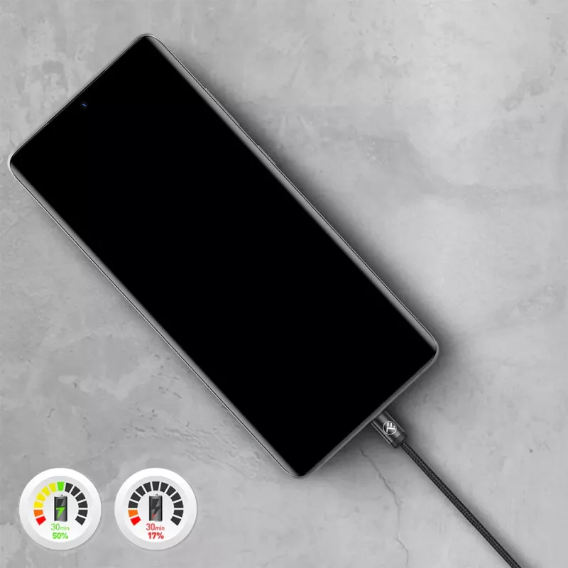 USB-C kabelis Tellur TLL155801 240W 2m juodas – USB-C į USB-C įkrovimo ir duomenų kabelis