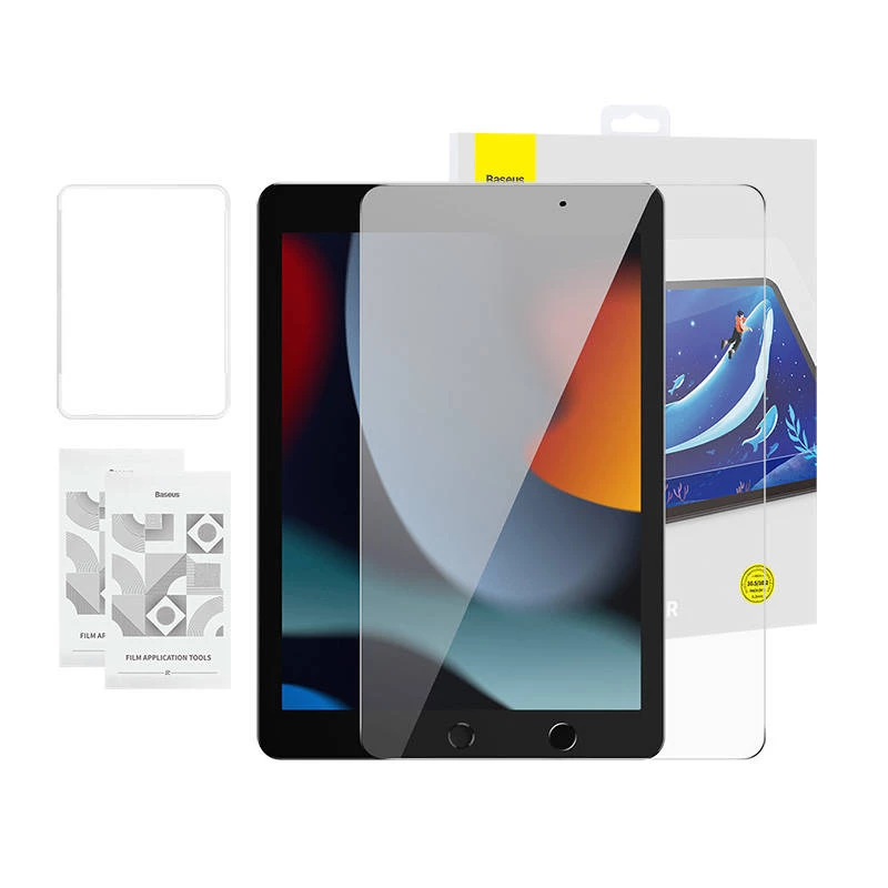Grūdinto stiklo ekrano apsauga Baseus Crystal 0,3 mm, skirta iPad 10,2 col. (iPad 7/8/9), iPad Pro/Air 3 – 2 vnt.