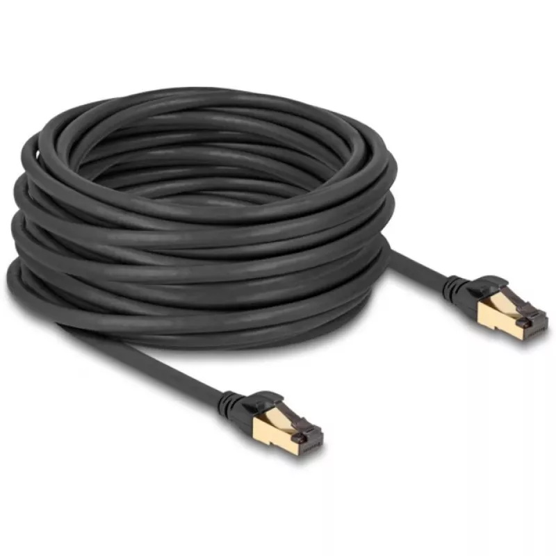 Tinklo kabelis DeLOCK RJ45 Cat.6A kištukas-kištukas S/FTP 15 m juodas