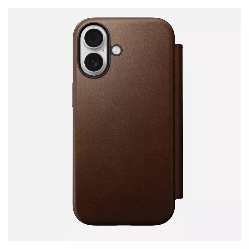 „Folio“ tipo telefono dėklas „Nomad NM014209858“, skirtas „Apple iPhone 17“, 16 cm (6,3 colio), rudas, 4 kortelių kišenės