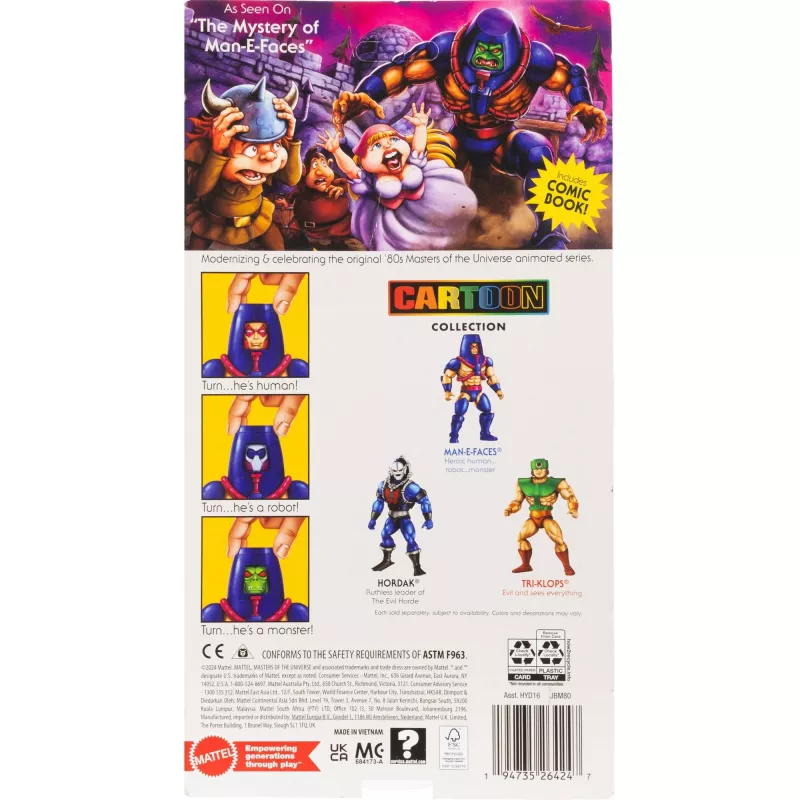 Veiksmo figūrėlė MATTEL M.O.T.U. Origins Man-E-Faces JBM80, kolekcionuojamas pozavimui tinkamas personažas
