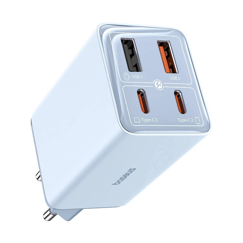 Baseus GAN6 Pro greitas įkroviklis, 2xUSB-C + 2xUSB, 65 W (mėlynas)