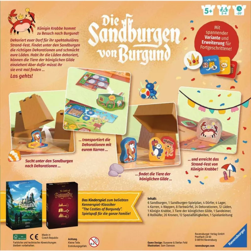 Ravensburger Die Sandburgen von Burgund, stalo žaidimas