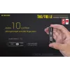 Rankinis žibintuvėlis Nitecore TIKI LE — 300 lm, USB-įkraunamas, polikarbonatas, IP66, atsparus smūgiams, 10,5 g, 55 mm, juodas