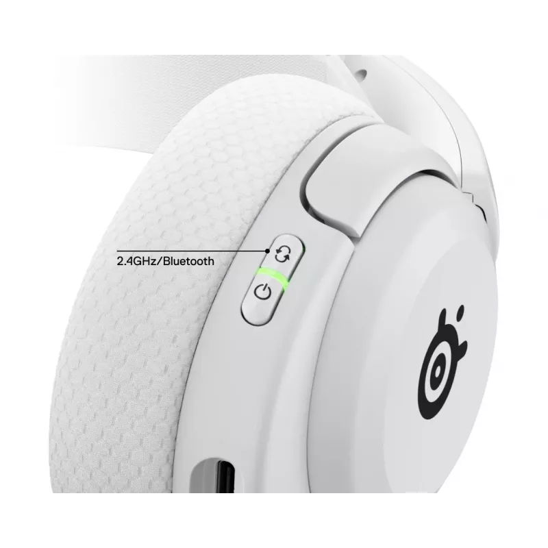 Steelseries Arctis Nova 5P Wireless Headset ausinės su lankeliu, žaidimų, USB Type-C, Bluetooth, baltos