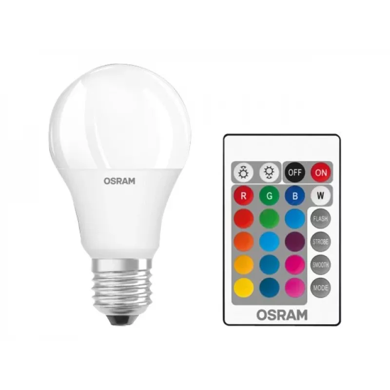 LED Star+ Classic A RGBW FR 60 reguliuojamas 9W/827 E27 lemputė su nuotolinio valdymo pulteliu | 9 W | RGBW