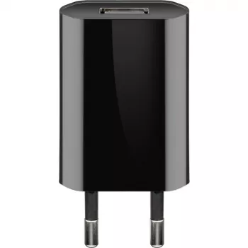 USB sieninis įkroviklis GOOBAY 5 W, 1x USB 2.0, įvestis 100–240 V, juodas