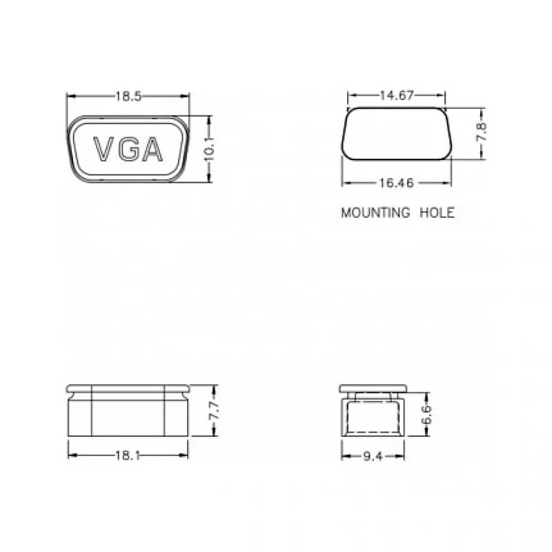 Apsauginis lizdo dangtelis VGA DeLOCK 60162