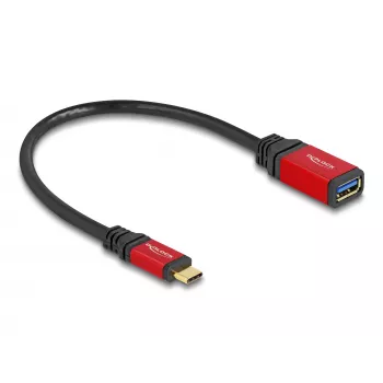 USB adapteris DeLOCK 60172 USB Type-C kištukas į USB Type-A lizdą 10 Gbps 15 cm raudonas metalas