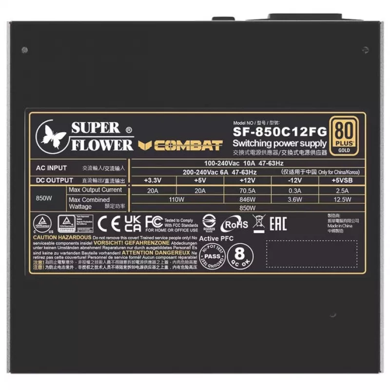 Maitinimo blokas Super Flower Combat FG 850 Watt, ATX 3.1, modulinis