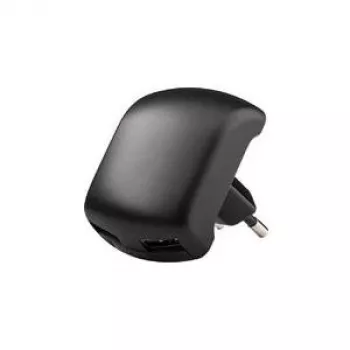USB įkrovimo adapteris 230V į 2x USB (2A) - Kelioninis įkroviklis (juodas gumuotas)