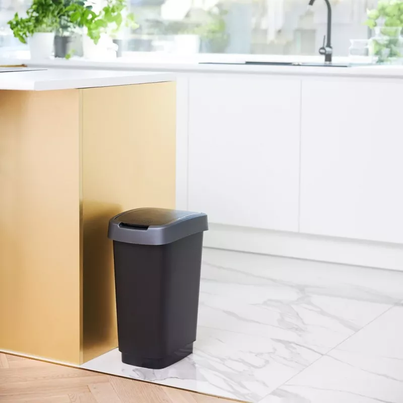„Rotho Twist“ 25 l stačiakampė polipropileno laikymo dėžė — 25 l, 476×333×252 mm, juoda
