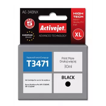 Activejet AE-34BNX rašalas (pakeičia Epson 34XL T3471; Supreme; 30 ml; juodas)